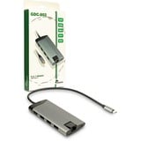 Inter-Tech GDC-802 USB 3.2 Gen 1 (3.1 Gen 1) Type-C 1000 Mbit/s Grigio, Docking station USB 3.2 Gen 1 (3.1 Gen 1) Type-C, HDMI, RJ-45, MMC, MicroSD (TransFlash), 1000 Mbit/s, 30 Hz, 3840 x 2160