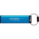 Kingston IronKey Keypad 200C USB-C da 32 GB, FIPS 140-3 livello 3 AES-256, Chiavetta USB FIPS 140-3 livello 3 AES-256, 32 GB, USB tipo-C, 3.2 Gen 1 (3.1 Gen 1), 145 MB/s, Sleeve, Blu