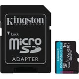Kingston Scheda microSDXC Canvas Go Plus Gen4 200MB/s A2 U3 V30 da 1 TB + adattatore, Scheda di memoria Nero, 1 TB, MicroSD, Classe 10, UHS-I, 200 MB/s, 160 MB/s