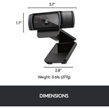 Logitech C920 HD Pro Webcam, Videochiamata Full HD 1080p/30fps, Audio Stereo ‎Chiaro, ‎Correzione Luce HD, Funziona con Skype, Zoom, FaceTime, Hangouts, ‎‎PC/Mac/Laptop/Tablet/Chromebook - Nero Nero, Videochiamata Full HD 1080p/30fps, Audio Stereo ‎Chiaro, ‎Correzione Luce HD, Funziona con Skype, Zoom, FaceTime, Hangouts, ‎‎PC/Mac/Laptop/Tablet/Chromebook - Nero, 3 MP, 1920 x 1080 Pixel, Full HD, 30 fps, 720p, 1080p, H.264