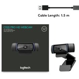 Logitech C920 HD Pro Webcam, Videochiamata Full HD 1080p/30fps, Audio Stereo ‎Chiaro, ‎Correzione Luce HD, Funziona con Skype, Zoom, FaceTime, Hangouts, ‎‎PC/Mac/Laptop/Tablet/Chromebook - Nero Nero, Videochiamata Full HD 1080p/30fps, Audio Stereo ‎Chiaro, ‎Correzione Luce HD, Funziona con Skype, Zoom, FaceTime, Hangouts, ‎‎PC/Mac/Laptop/Tablet/Chromebook - Nero, 3 MP, 1920 x 1080 Pixel, Full HD, 30 fps, 720p, 1080p, H.264