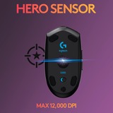 Logitech G305 mouse Mano destra RF senza fili + Bluetooth Ottico 12000 DPI, Mouse da gioco Nero, Mano destra, Ottico, RF senza fili + Bluetooth, 12000 DPI, 400 fps, Nero
