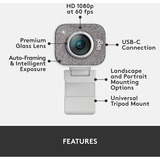 Logitech StreamСam webcam 1920 x 1080 Pixel USB 3.2 Gen 1 (3.1 Gen 1) Bianco bianco, 1920 x 1080 Pixel, Full HD, 60 fps, 1080p, 2 - 3.7 mm, 0.1 m