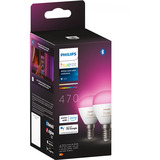 Philips Hue White & Color Ambiance E14 forma a goccia confezione doppia 470 lm, Lampada a LED 