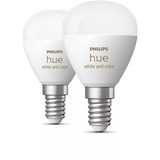 Philips Hue White & Color Ambiance E14 forma a goccia confezione doppia 470 lm, Lampada a LED 