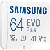 SAMSUNG EVO Plus 64 GB MicroSDXC UHS-I Classe 10 bianco, 64 GB, MicroSDXC, Classe 10, UHS-I, 130 MB/s, 130 MB/s