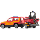 SIKU Land Rover Defender with boat Modellino di SUV Preassemblato, Veicolo modello Modellino di SUV, Preassemblato, Qualsiasi tipo, Metallo, Plastica, Rosso, Giallo, Non adatto per bambini con età inferiore ai 36 mesi