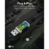 goobay Cavo Ethernet USB-A 3.2 Gen1 connettore > connettore RJ-45, Scheda di rete Nero/Argento