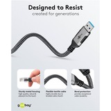 goobay Cavo Ethernet USB-A 3.2 Gen1 connettore > connettore RJ-45, Scheda di rete Nero/Argento