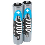 Ansmann 1x2 NiMH 1100 mAh Micro / AAA / HR03 Mini Stilo AAA Nichel-Metallo Idruro (NiMH) argento, Mini Stilo AAA, Nichel-Metallo Idruro (NiMH), 10.5 x 44.5