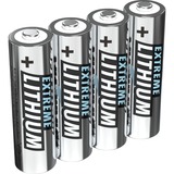 Ansmann Extreme Lithium AA Mignon Batteria monouso Litio argento, Batteria monouso, Litio, 4 pz, 10 anno/i, Argento, -40 - 60 °C