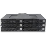 DeLOCK Telaio rimovibile 5,25″ per 6 x 2,5″ HDD / SSD SATA o SAS con serratura, Telaio di montaggio 