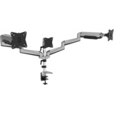 Digitus Supporto universale triplo LED/LCD da scrivania con molla a gas argento, Morsa, 6 kg, 43,2 cm (17"), 68,6 cm (27"), 100 x 100 mm, Nero, Grigio