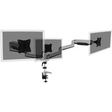 Digitus Supporto universale triplo LED/LCD da scrivania con molla a gas argento, Morsa, 6 kg, 43,2 cm (17"), 68,6 cm (27"), 100 x 100 mm, Nero, Grigio