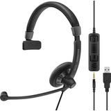 EPOS | Sennheiser | SENNHEISER IMPACT SC 45 USB MS Auricolare Cablato A Padiglione Musica e Chiamate USB tipo A Nero Nero, Cablato, Musica e Chiamate, 60 - 16000 Hz, 102 g, Auricolare, Nero