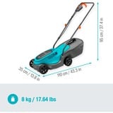 GARDENA Tosaerba a batteria PowerMax 30/18V P4A solo, 18Volt, Rasaerba Nero/Turchese