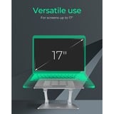 ICY BOX IB-NH300 Supporto per computer portatile Argento 43,2 cm (17"), Stand grigio, Supporto per computer portatile, Argento, Alluminio, Silicone, 43,2 cm (17"), 3 kg, 15 cm