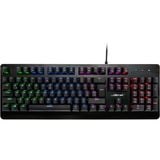 Inter-Tech NK-2000ME tastiera USB QWERTZ Nero, Tastiera da gioco Nero, Full-size (100%), USB, Interruttore a chiave meccanica, QWERTZ, LED RGB, Nero