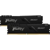 Kingston FURY FURY Beast 32GB 3600MT/s DDR4 CL18 DIMM (Kit da 2) Black, Memoria Nero, 32 GB, 2 x 16 GB, DDR4, 288-pin DIMM