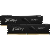 Kingston FURY FURY Beast memoria 32 GB 2 x 16 GB DDR4 3600 MHz Nero, 32 GB, 2 x 16 GB, DDR4, 3600 MHz, 288-pin DIMM