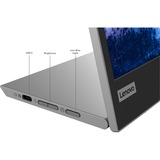 Lenovo L15 - Monitor 15.6" IPS Flat FHD 1920x1080 0 60Hz 6ms - 2xUSB-C - Stand Height Cavo USB-C/C incluso, Monitor LED Nero, 39,6 cm (15.6"), 1920 x 1080 Pixel, Full HD, LED, 14 ms, Nero, Grigio