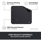 Logitech Mouse Pad Studio Series Grafite Nero, Grafite, Monocromatico, Nylon, Poliestere, Gomma, Barra appoggiaferro antiscivolo