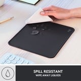 Logitech Mouse Pad Studio Series Grafite, Tappetino per mouse Nero, Grafite, Monocromatico, Nylon, Poliestere, Gomma, Barra appoggiaferro antiscivolo