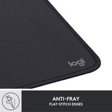Logitech Mouse Pad Studio Series Grafite, Tappetino per mouse Nero, Grafite, Monocromatico, Nylon, Poliestere, Gomma, Barra appoggiaferro antiscivolo