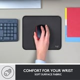 Logitech Mouse Pad Studio Series Grafite, Tappetino per mouse Nero, Grafite, Monocromatico, Nylon, Poliestere, Gomma, Barra appoggiaferro antiscivolo