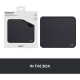 Logitech Mouse Pad Studio Series Grafite, Tappetino per mouse Nero, Grafite, Monocromatico, Nylon, Poliestere, Gomma, Barra appoggiaferro antiscivolo