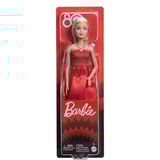 Mattel Bambola Barbie da festa color rubino per l'80° anniversario con vestito rosso 