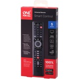 One for all Smart Control 5 telecomando IR Wireless Audio, Cavo, DTT, DVD/Blu-ray, Console da gioco, Sistema Home cinema, IPTV, Media player, SAT, STB, TNT, TV, Set-top box TV Pulsanti Nero, Audio, Cavo, DTT, DVD/Blu-ray, Console da gioco, Sistema Home cinema, IPTV, Media player, SAT,..., IR Wireless, Pulsanti, Nero