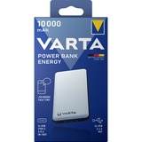 VARTA Energy 10000 Polimeri di litio (LiPo) 10000 mAh Nero, Bianco bianco, 10000 mAh, Polimeri di litio (LiPo), 3,7 V, Nero, Bianco