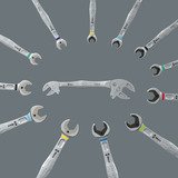 Wera 6006 Joker S / L - Chiave doppia a bocca auto-regolante argento