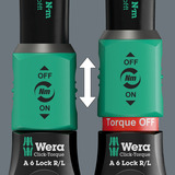 Wera Chiave dinamometrica con quadrato passante Click-Torque Lock A 6 R/L Nero/Verde