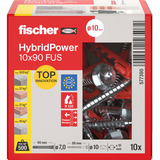 fischer Tassello a gambo lungo HybridPower 10x90 FUS rosso/grigio