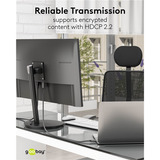 goobay Cavo adattatore USB in tessuto, connettore USB-C > connettore HDMI, 4K / 60Hz Nero/Argento