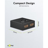 goobay Selettore HDMI manuale 2 a 1 (4K @ 30Hz), Switch HDMI Nero