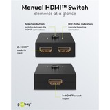 goobay Selettore HDMI manuale 2 a 1 (4K @ 30Hz), Switch HDMI Nero