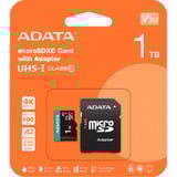 ADATA AUSDX1TUI3V30SA2-RA1 memoria flash 1 TB MicroSDXC UHS-I Classe 10, Scheda di memoria 1 TB, MicroSDXC, Classe 10, UHS-I, 100 MB/s, 85 MB/s