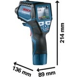 Bosch GIS 1000 C Professional Termometro ottico da ambiente Interno/esterno Nero, Blu, Rilevatore termico blu/Nero, Termometro ottico da ambiente, Interno/esterno, °C, -40 - 1000 °C, Digitale, Nero, Blu