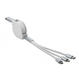 DeLOCK 85850 cavo USB 0,98 m USB 2.0 USB A USB C/Micro-USB B/Lightning Argento, Bianco bianco/Argento, 0,98 m, USB A, USB C/Micro-USB B/Lightning, USB 2.0, Argento, Bianco