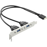 DeLOCK Piastra di chiusura USB Tipo-E > 2x USB 3.0, Staffa slot 