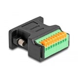 DeLOCK Presa D-Sub 9 pin > adattatore a morsettiera con pulsante Nero