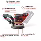 EINHELL TP-RS 18/32 Li BL-Solo, 4462020, Levigatrice orbitale casuale rosso/Nero