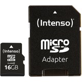 Intenso 3403470 memoria flash 16 GB MicroSDHC Classe 4 16 GB, MicroSDHC, Classe 4, 20 MB/s, 5 MB/s, Antipolvere, Antigraffio