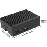 Inter-Tech Custodia in alluminio Raspberry ODS-739, Housing Nero