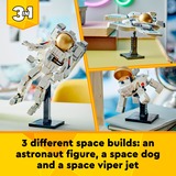 LEGO Creator 31152 3in1 Astronauta Trasformabile in Cane Giocattolo o in Astronave, Giochi da Costruire per Bambini di 9+, Giochi di costruzione Giochi da Costruire per Bambini di 9+, Set da costruzione, 9 anno/i, Plastica, 647 pz, 942 g