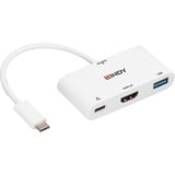Lindy 43340 adattatore grafico USB 3840 x 2160 Pixel Bianco, Hub USB bianco, 3840 x 2160 Pixel