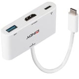 Lindy 43340 adattatore grafico USB 3840 x 2160 Pixel Bianco, Hub USB bianco, 3840 x 2160 Pixel